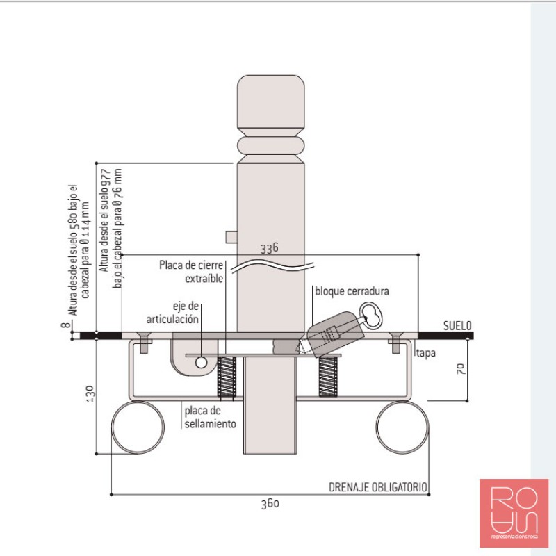 Pilona abatible Solibloc